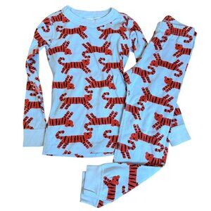 Hanna Andersson Size 5 Long John Pajamas Organic Cotton Otis The Tiger
